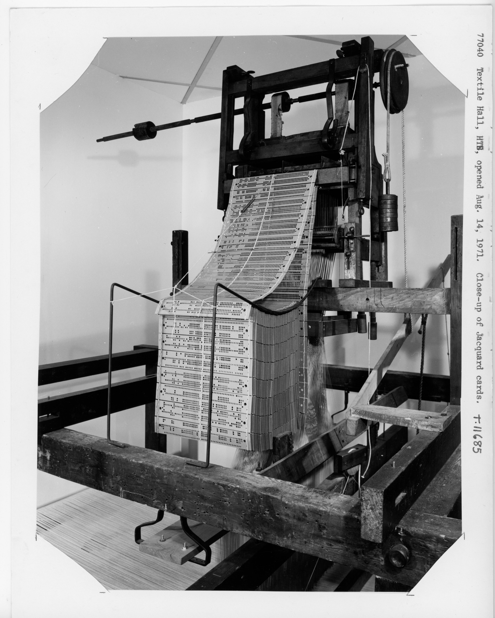 Black and White image of the Jacquard Loom 